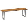 vidaXL Bench 140 cm Solid Acacia Wood and Stainless Steel