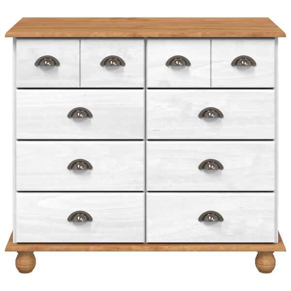 vidaXL Chest of Drawer ASKIM White 91 x 40 x 79 cm Solid Pine Wood