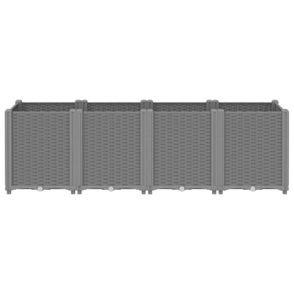 vidaXL Garden Planter Light Grey 160x40x53 cm PP