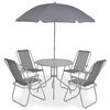 vidaXL 6 Piece Outdoor Dining Set Steel and Textilene Grey