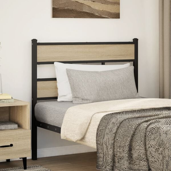 vidaXL Replace Headboard Sonoma Oak 100 cm Iron and Engineered Wood