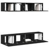 vidaXL TV Cabinet Set 4 pcs Black Oak 80 x 30 x 30 cm Engineered Wood