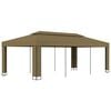 vidaXL Gazebo | Taupe | 100% polyester, powder-coated steel | 3x6 m