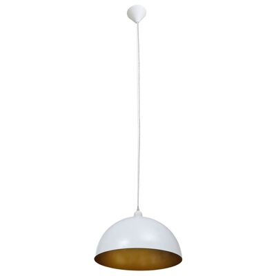 vidaXL Ceiling Lamp 2 pcs Height-adjustable Semi-spherical White