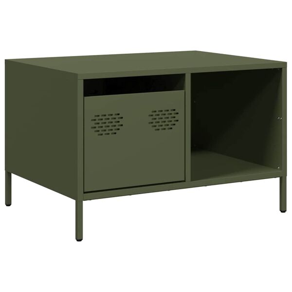 vidaXL Coffee Table Olive Green 68.5x50x43.5 cm Cold-rolled Steel