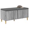vidaXL Hall Bench with Cushion with Door Grey Sonoma 100 x 38 x 46 cm