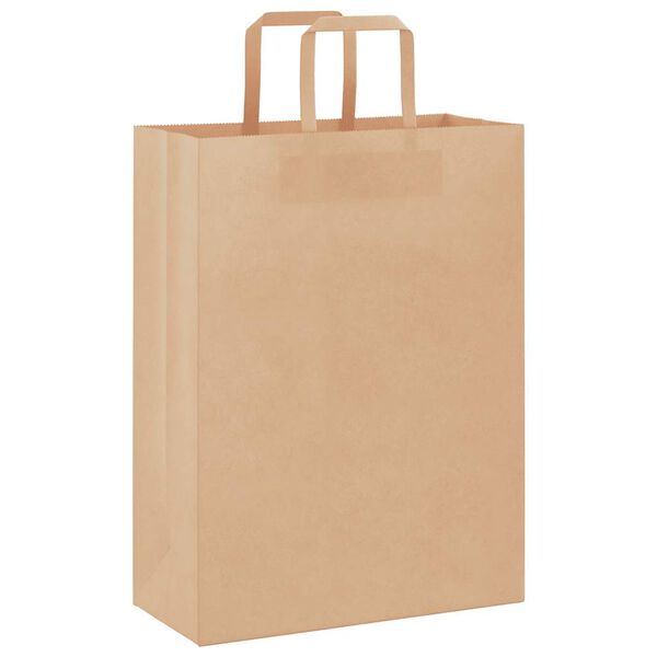 vidaXL Paper Bags 50 pcs with Handles Brown 26x12x35 cm