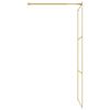 vidaXL Walk-in Shower Wall with Clear ESG Glass Gold 115x195 cm