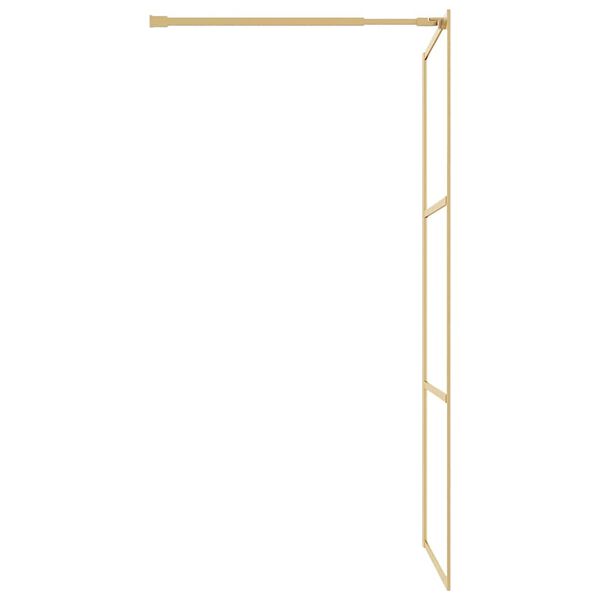 vidaXL Walk-in Shower Wall with Clear ESG Glass Gold 115x195 cm