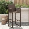 vidaXL Garden Bar Stools 2 pcs Brown Poly Rattan