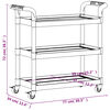 vidaXL 3-Tier Trolley Grey 77x34x72 cm Aluminium
