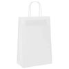 vidaXL Paper Bags 250 pcs with Handles White 21x11x31 cm