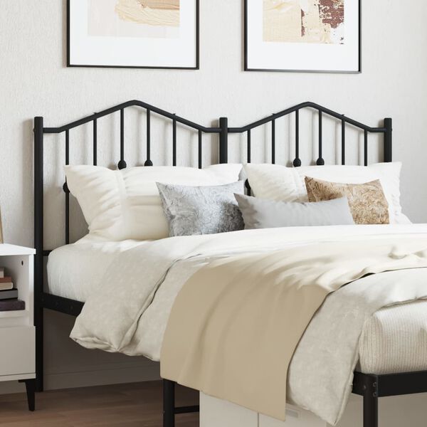 vidaXL Metal Headboard Black 140 cm