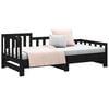 vidaXL Pull-out Day Bed without Mattress Black 2x cm Solid Wood Pine