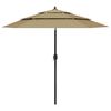 vidaXL Parasol | Taupe | Polyester | 2.5 meters | Foldable | Garden Parasol
