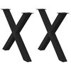 vidaXL Dining Table Legs X-Shaped 2 pcs Black 90x(72-73) cm Steel