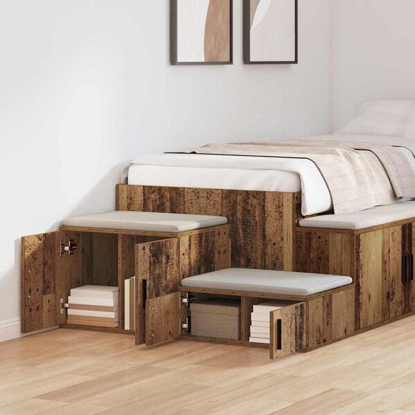 vidaXL Storage Cabinet 2 pcs Old Wood 118 x 41 x 40 cm Engineered Wood