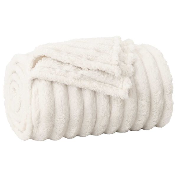 vidaXL Throw Blanket Cream 240 x 220 cm Fleece