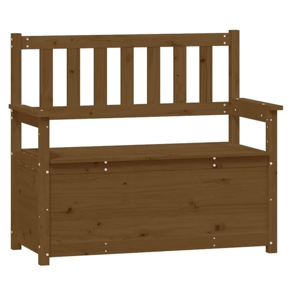 vidaXL Bench Honey Brown 112.5x51.5x96.5 cm Solid Wood Pine