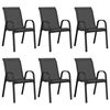 vidaXL Stackable Garden Chairs 6 pcs Black Textilene Fabric