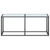 vidaXL Console Table White Marble 180x35x75.5cm Tempered Glass