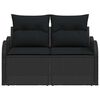 vidaXL Garden Sofa Black 121 x 62 x 69cm Poly Rattan