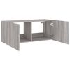 vidaXL TV Wall Cabinet with LED Lights Grey Sonoma 100x35x41 cm