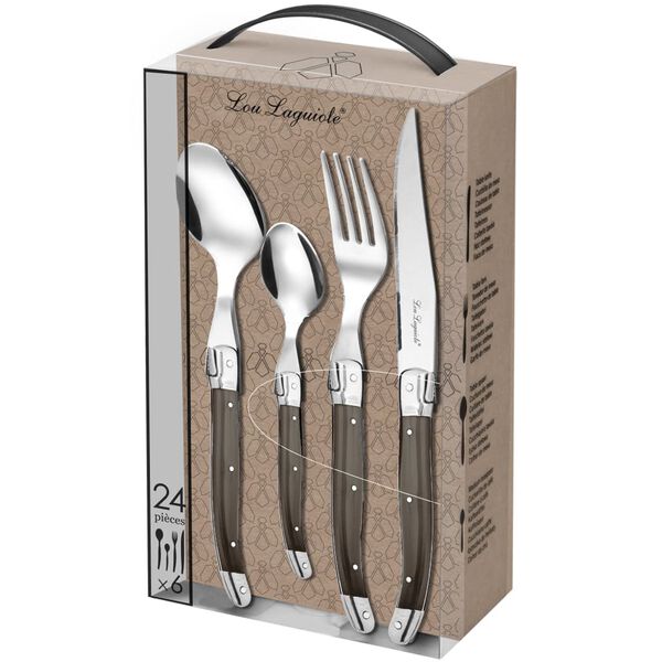 Lou Laguiole 24 Piece Cutlery Set Tradition Pepper