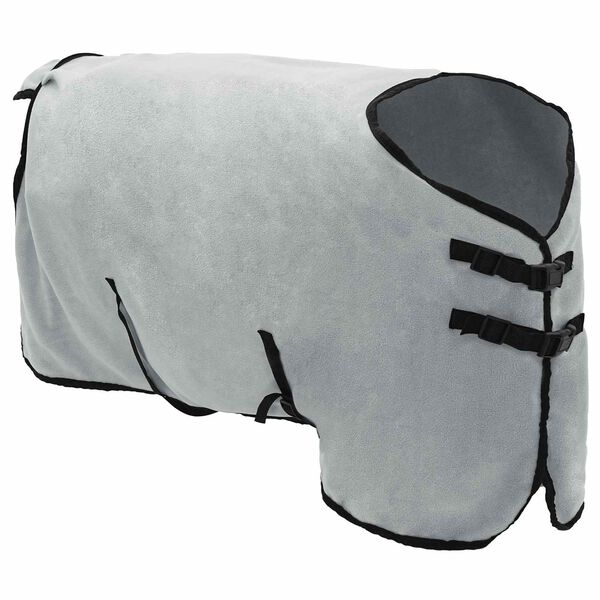 vidaXL Horse Blanket Full Light Grey and Pink 75 cm Polyester