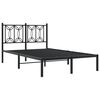 vidaXL Metal Bed Frame without Mattress with Headboard Black 120x200cm