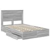 vidaXL Storage Bed Grey Sonoma 135 x 190 cm Engineered Wood