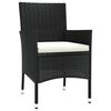 vidaXL Garden Chairs with Cushions 4 pcs Black Poly Rattan (UK/IE/FI/NO only)