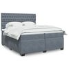 vidaXL Box Spring Bed with Mattress Dark Grey 200x200 cm Velvet