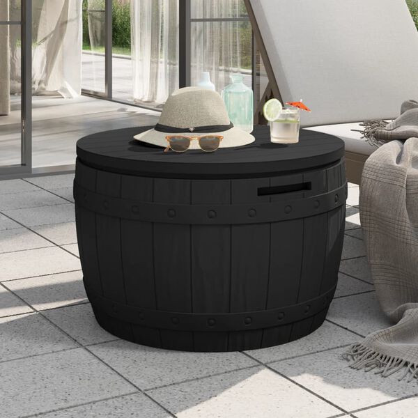 vidaXL 3-in-1 Garden Storage Box Black Polypropylene