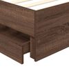 vidaXL Bed Frame with Drawer Brown Oak 100 x 200 cm Engineer Wood