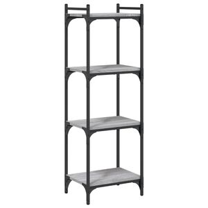 vidaXL Bookcase 4-Tier Grey Sonoma 40x30x120 cm Engineered Wood
