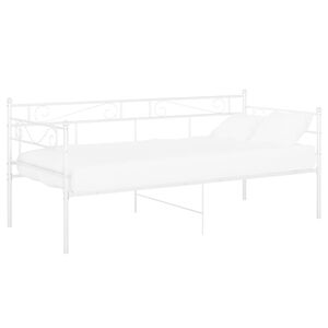 vidaXL Sofa Bed Frame | White | Powder-coated metal | Single