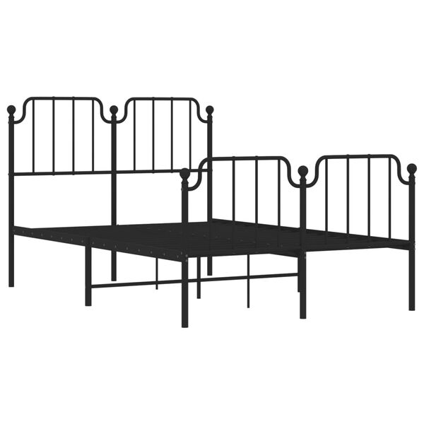 vidaXL Metal Bed Frame without Mattress with Footboard&nbsp;Black 120x200cm