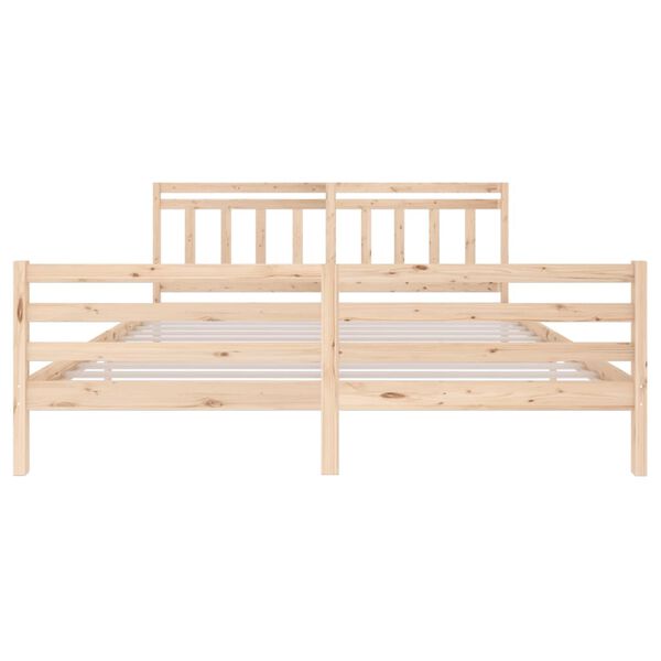 vidaXL Bed Frame without Mattress Solid Wood 200x200 cm (810450+814114)