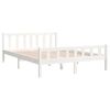 vidaXL Bed Frame without Mattress White Solid Wood King Size