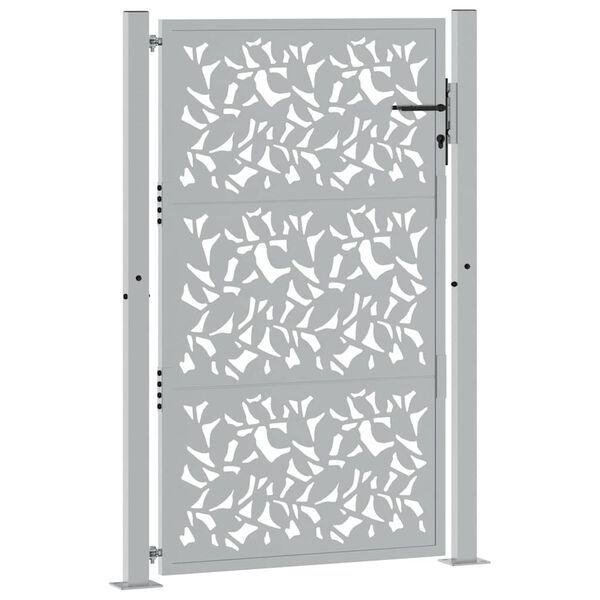 vidaXL Garden Gate 100x150 cm Weathering Steel Leaf Design