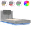vidaXL Bed Frame with LED without Mattress Grey Sonoma 75x190 cm Small Single