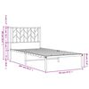 vidaXL Metal Bed Frame without Mattress with Headboard White 90x200cm