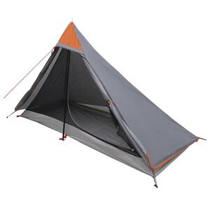vidaXL Backpacking Tent Grey and Orange 222 x 85 x 125 cm