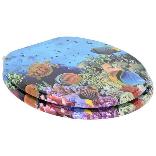 vidaXL Toilet Seat 2 pcs Deep Sea Blue 44 x 38 cm MDF board