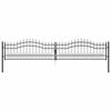 vidaXL Fence Gate with Spear Top KAMPEN 404 x 75 cm Steel Grey