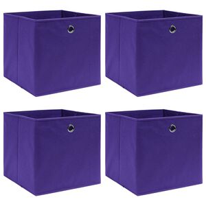 vidaXL Storage Boxes 4 pcs Purple 32x32x32 cm Fabric