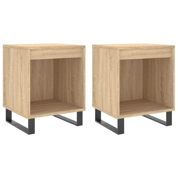 vidaXL Bedside Cabinets 2 pcs Sonoma Oak 40x35x50 cm Engineered Wood