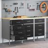vidaXL Work Cabinet with Drawer 3 pcs Black and Grey 75 x 45 x 85 cm