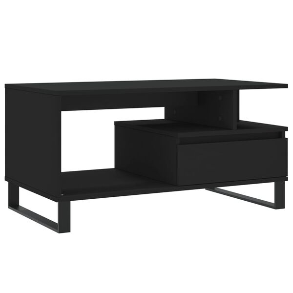 vidaXL Coffee Table Black 90x49x45 cm Engineered Wood
